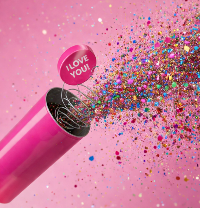 Custom Spring Loaded Glitter Bomb